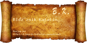 Blázsik Katalin névjegykártya